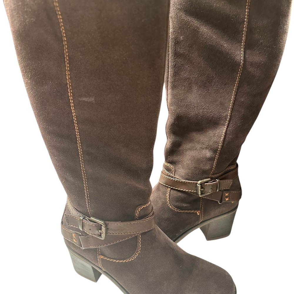 Bjorndal Suede Chocolate Brown Knee-High Women's Boots Size 8 - Picture 2 of 8